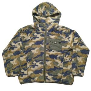 UGG Sherpa‎ Fleece Camo Zip Up Kadence Hoodie Jacket Women XS EUC